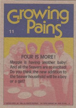 1988 Topps Growing Pains #11 Four Is More! Back