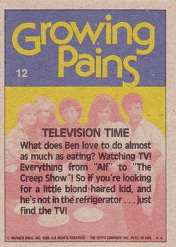1988 Topps Growing Pains #12 Television Time Back
