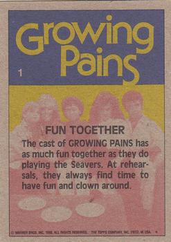 1988 Topps Growing Pains #1 Title Card Back