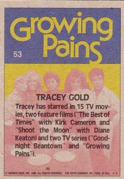1988 Topps Growing Pains #53 Tracey Gold Back