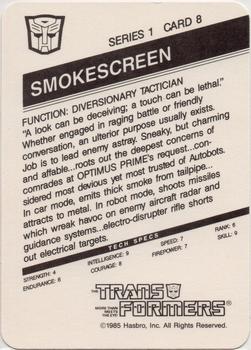 1985 Hasbro Transformers #8 Smokescreen Back