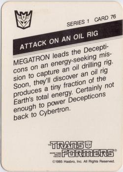 1985 Hasbro Transformers #76 Attack on an Oil Rig Back