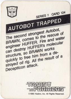 1985 Hasbro Transformers #124 Autobot Trapped Back