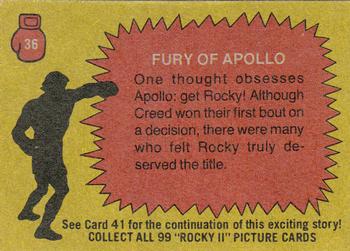 1979 Topps Rocky II #36 Fury of Apollo Back