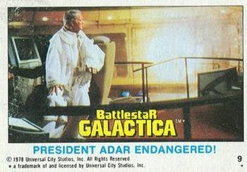 1978 Topps Battlestar Galactica #9 President Adar Endangered! Front