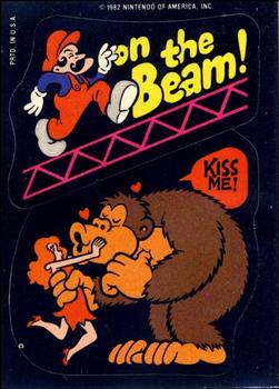 1982 Topps Donkey Kong Stickers #3 on the Beam! - Kiss Me! Front