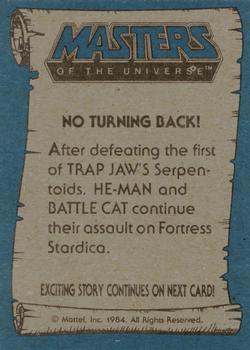 1984 Topps Masters of the Universe #53 No Turning Back! Back