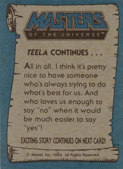 1984 Topps Masters of the Universe #87 Teela Continues ... Back