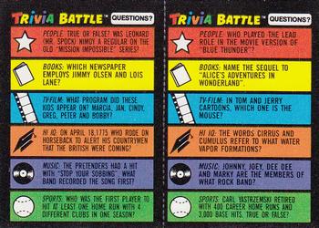 1984 Topps Trivia Battle Game #223 / 224 Card 223 / Card 224 Front