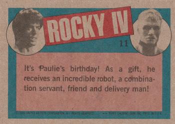 1985 Topps Rocky IV #11 Happy Birthday! Back