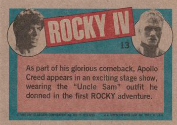 1985 Topps Rocky IV #13 Apollo Wants You! Back