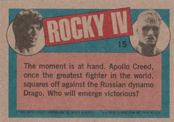 1985 Topps Rocky IV #15 Creed vs. Drago! Back