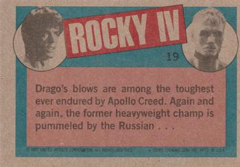 1985 Topps Rocky IV #19 Dynamic Punch! Back
