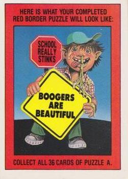 1986 Topps Snotty Signs #2 Danger: Zit Zone Back