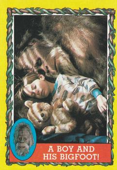 1987 Topps Harry and the Hendersons #55 A Boy and His Bigfoot! Front