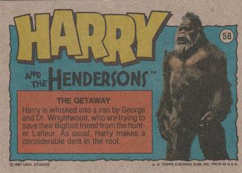 1987 Topps Harry and the Hendersons #58 The Getaway Back