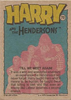 1987 Topps Harry and the Hendersons #70 'Till We Meet Again! Back