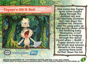 2000 Topps Pokemon The Movie 2000 #1 Togepi's On A Roll Back