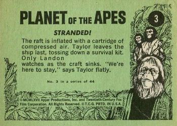 1969 Topps Planet of the Apes #3 Stranded! Back
