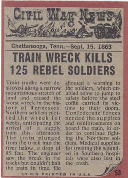 1962 Topps Civil War News #53 Train of Doom Back