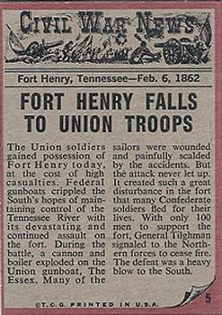 1962 Topps Civil War News #5 Exploding Fury Back