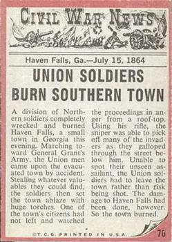 1962 Topps Civil War News #70 The Sniper Back