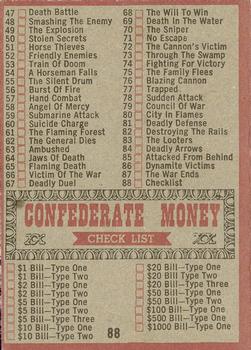 1962 Topps Civil War News #88 Checklist Back