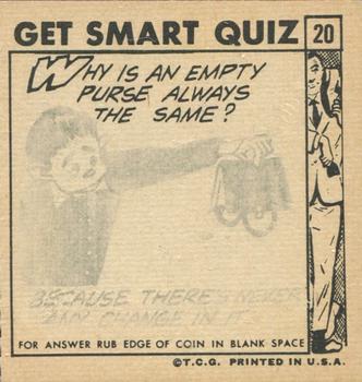 1966 Topps Get Smart #20 Max Smart -- Control's Problem Back