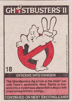 1989 Topps Ghostbusters II #18 Descent into Danger! Back