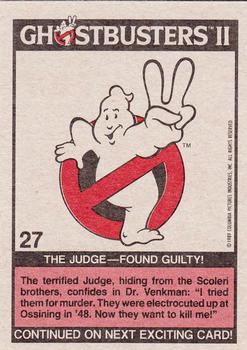 1989 Topps Ghostbusters II #27 The Judge - Found Guilty! Back
