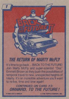 1989 Topps Back to the Future Part II #1 The Return of Marty McFly Back