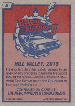 1989 Topps Back to the Future Part II #5 Hill Valley, 2015 Back