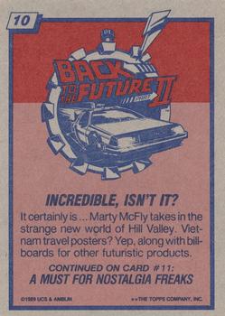 1989 Topps Back to the Future Part II #10 Incredible, Isn't It? Back