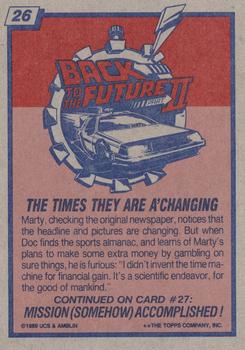 1989 Topps Back to the Future Part II #26 The Times They Are A'Changing Back