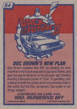 1989 Topps Back to the Future Part II #54 Doc Brown's New Plan Back