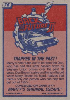 1989 Topps Back to the Future Part II #76 Trapped In the Past! Back