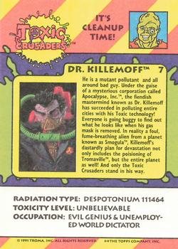 1991 Topps Toxic Crusaders #7 Dr. Killemoff Back