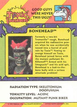 1991 Topps Toxic Crusaders #9 Bonehead Back