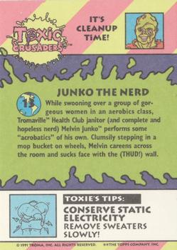 1991 Topps Toxic Crusaders #13 Junko the Nerd Back