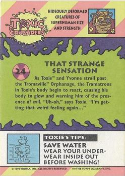 1991 Topps Toxic Crusaders #24 That Strange Sensation Back