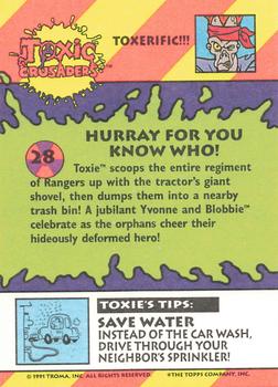 1991 Topps Toxic Crusaders #28 Hurray for You Know Who! Back