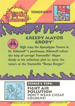 1991 Topps Toxic Crusaders #46 Greedy Mayor Grody Back
