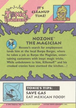 1991 Topps Toxic Crusaders #55 Nozone the Magician Back