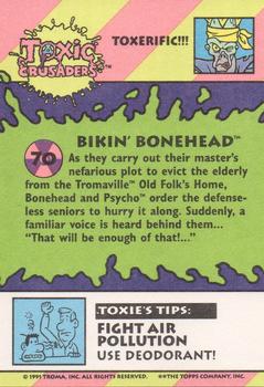 1991 Topps Toxic Crusaders #70 Bikin' Bonehead Back