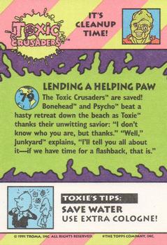 1991 Topps Toxic Crusaders #79 Lending a Helping Paw Back