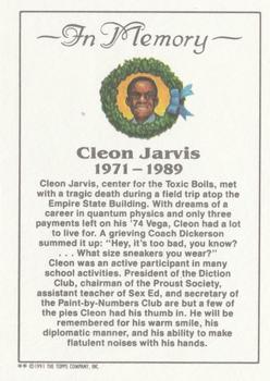 1991 Topps Toxic High School #5 Cleon Jarvis: R.I.P. Back