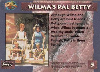 1993 Topps The Flintstones #5 Wilma's Pal Betty Back