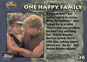 1993 Topps The Flintstones #26 One Happy Family Back