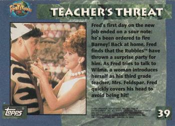 1993 Topps The Flintstones #39 Teacher's Threat Back