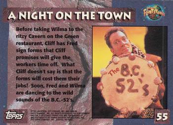 1993 Topps The Flintstones #55 A Night on the Town Back